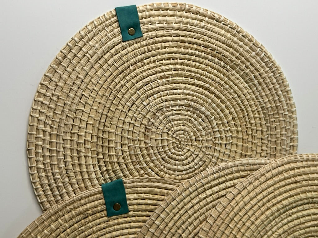 ROUND TOQUILLA NATURAL STRAW PLACEMENT (SET x 4)