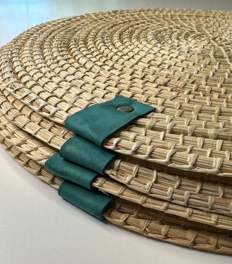 ROUND TOQUILLA NATURAL STRAW PLACEMENT (SET x 4)