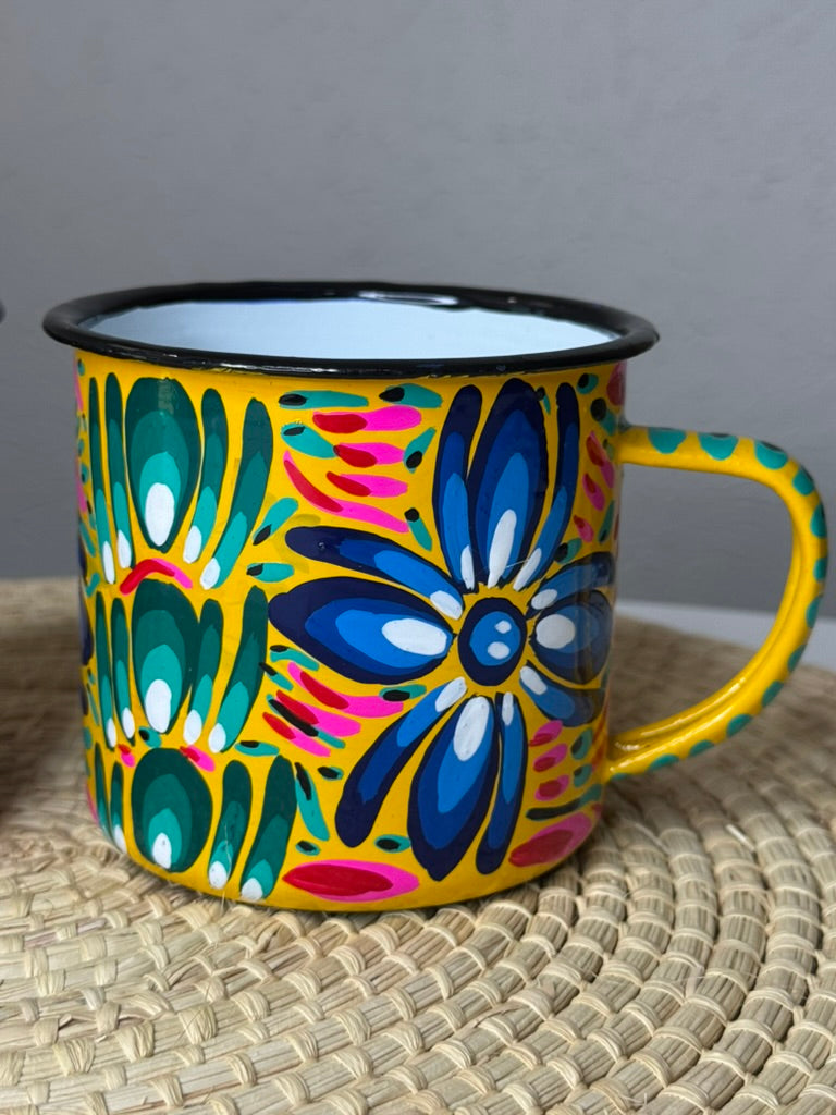 FLOWER MUG - HAND PAINTED