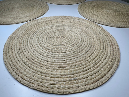 ROUND TOQUILLA NATURAL STRAW PLACEMENT (SET x 4)