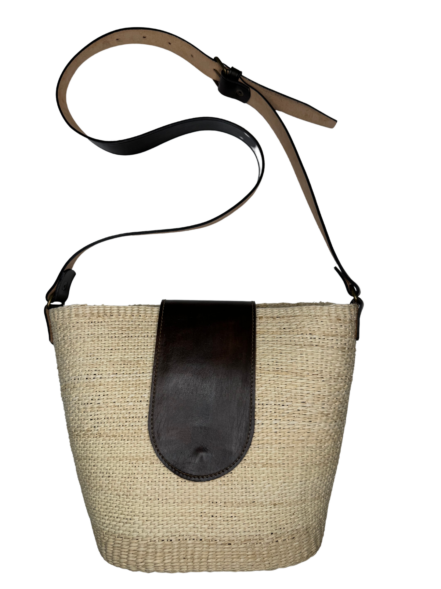 TOQUILLA STRAW FLAP BAG + CROSSBODY STRAP