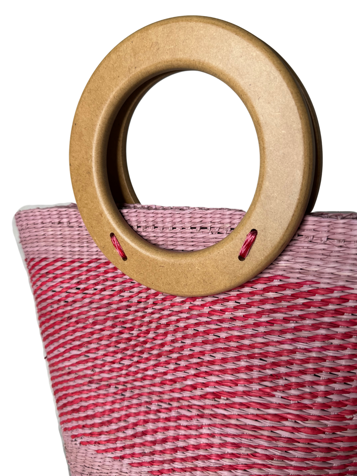 TOQUILLA STRAW SHOPPER BAG + WOODEN HANDLE