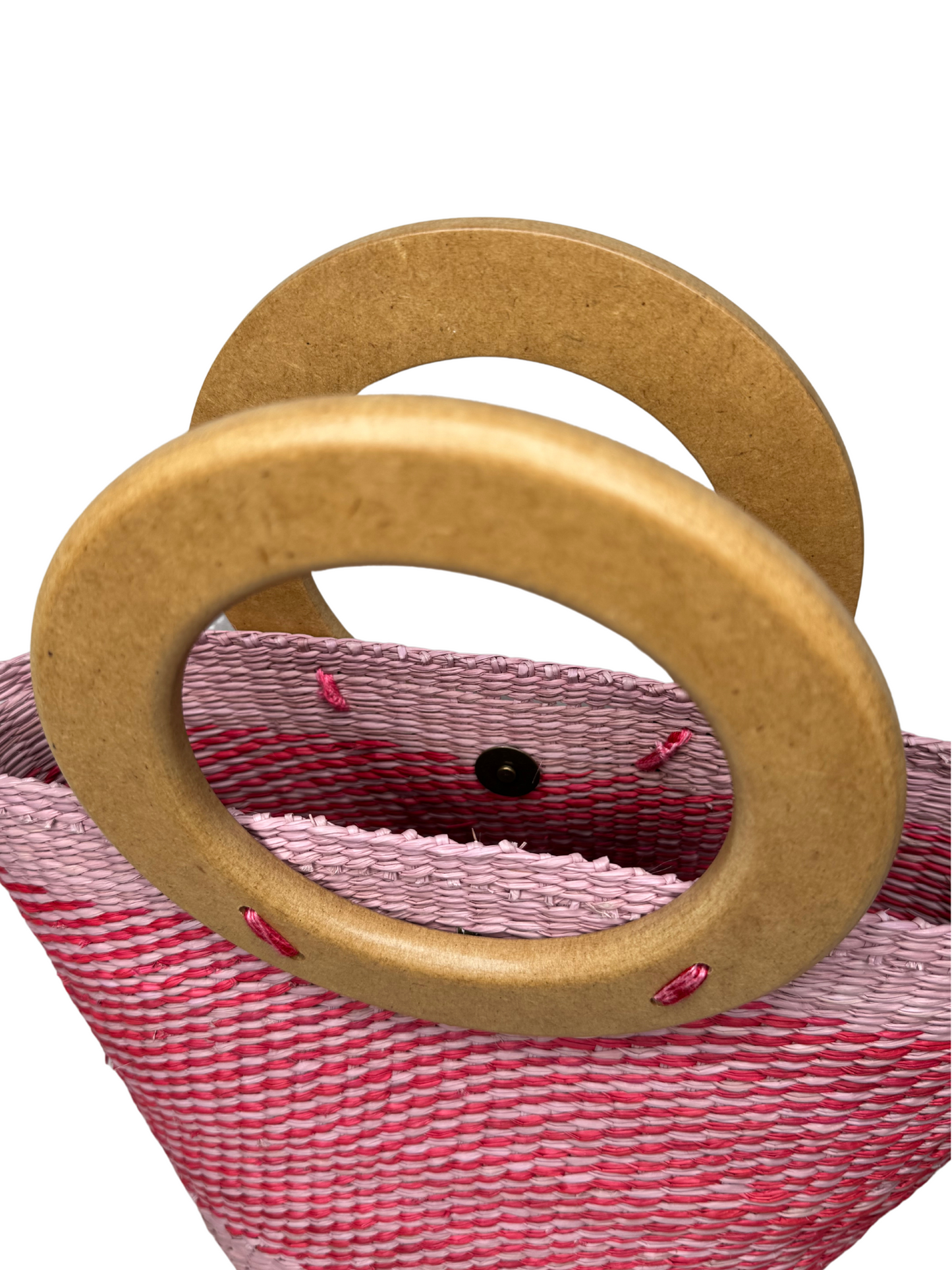 TOQUILLA STRAW SHOPPER BAG + WOODEN HANDLE