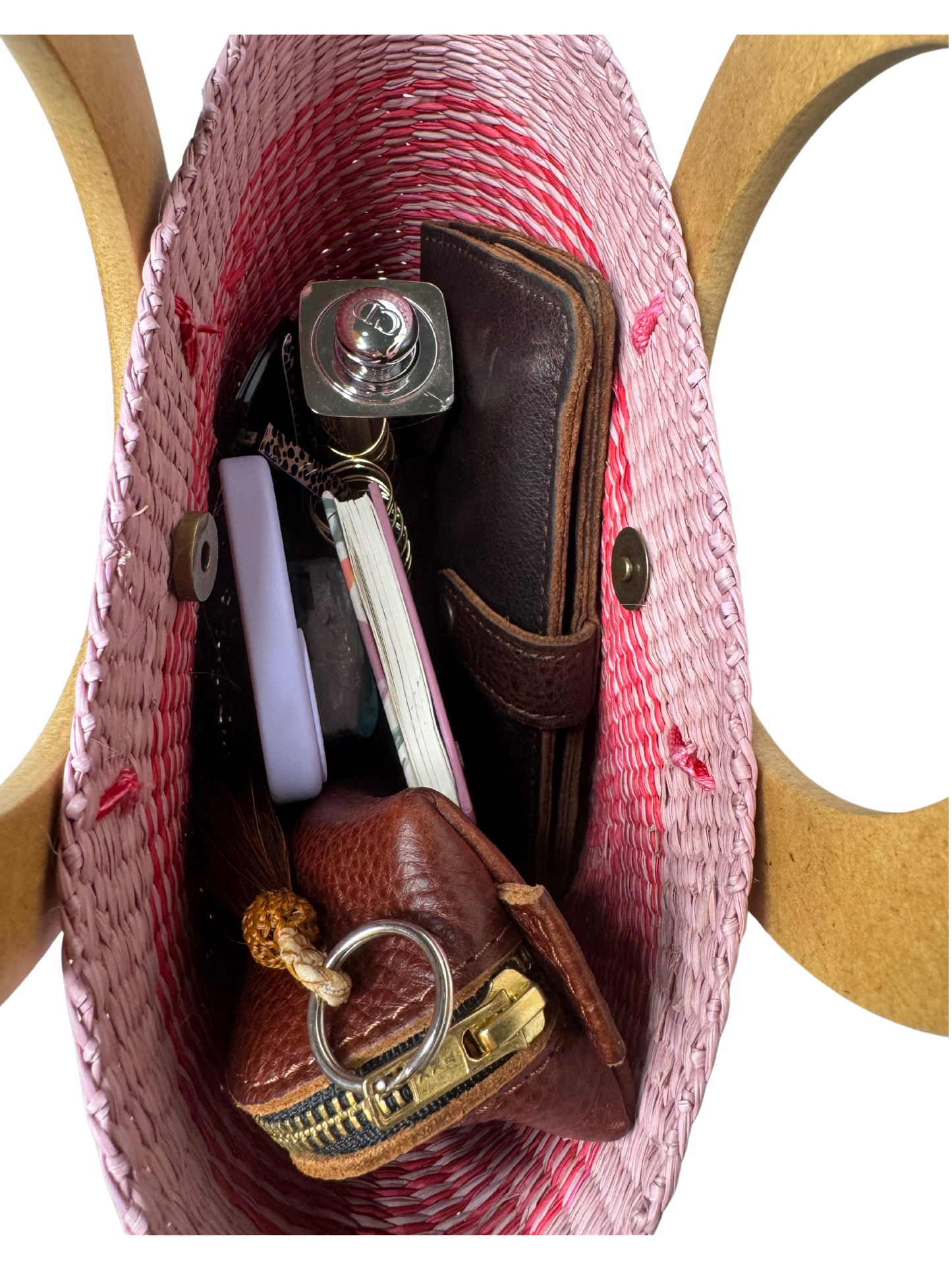 TOQUILLA STRAW SHOPPER BAG + WOODEN HANDLE