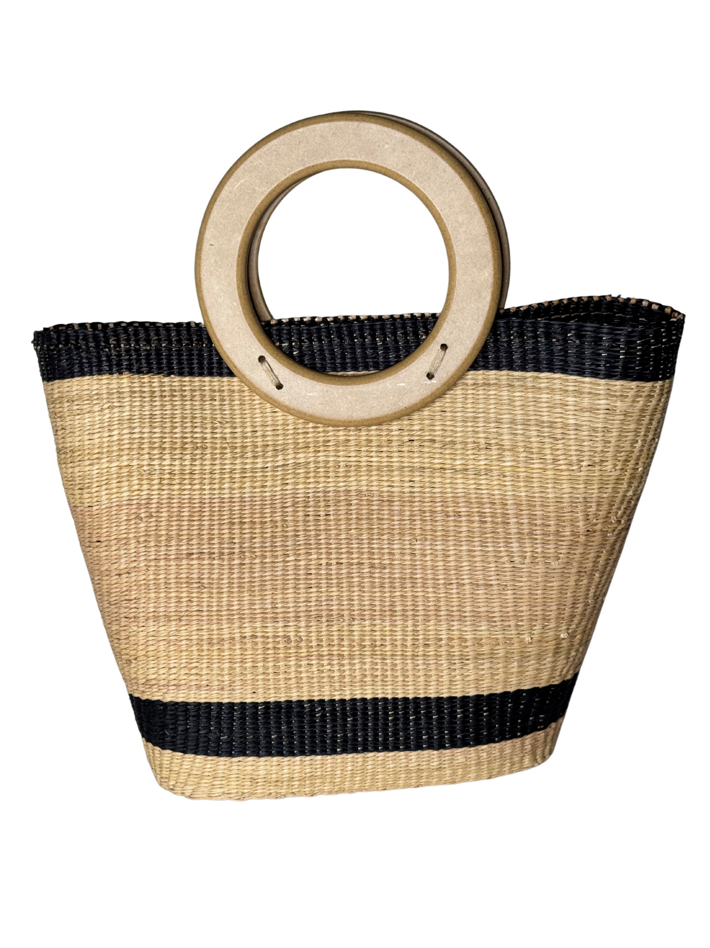 TOQUILLA STRAW SHOPPER BAG + WOODEN HANDLE