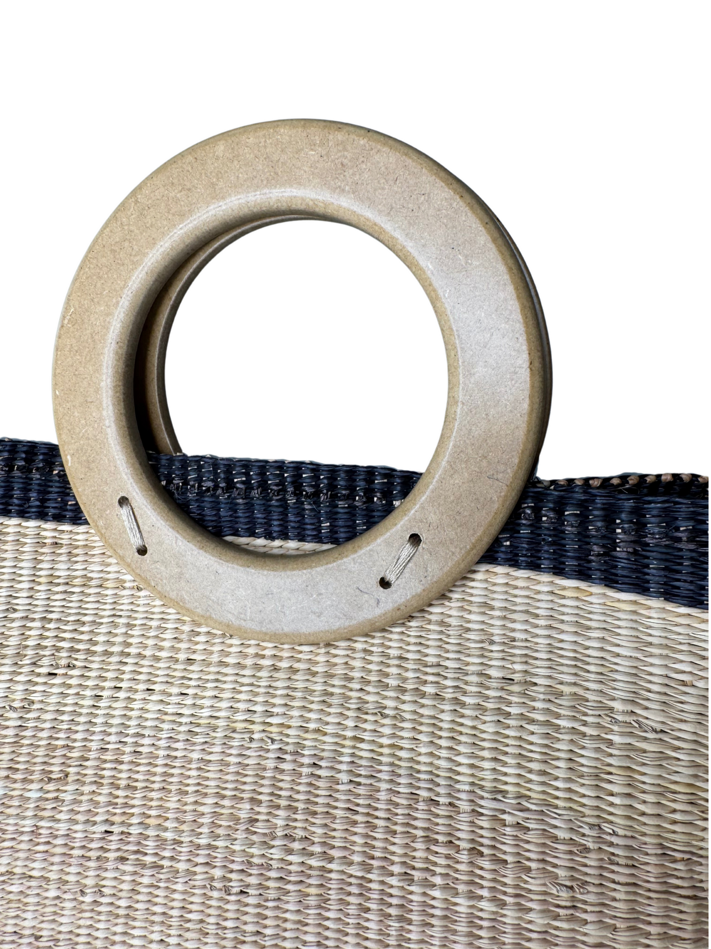 TOQUILLA STRAW SHOPPER BAG + WOODEN HANDLE