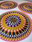 ROUND COLORFUL TOQUILLA STRAW PLACEMENT (SET x 4)