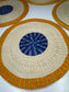 ROUND COLORFUL TOQUILLA STRAW PLACEMENT (SET x 4)