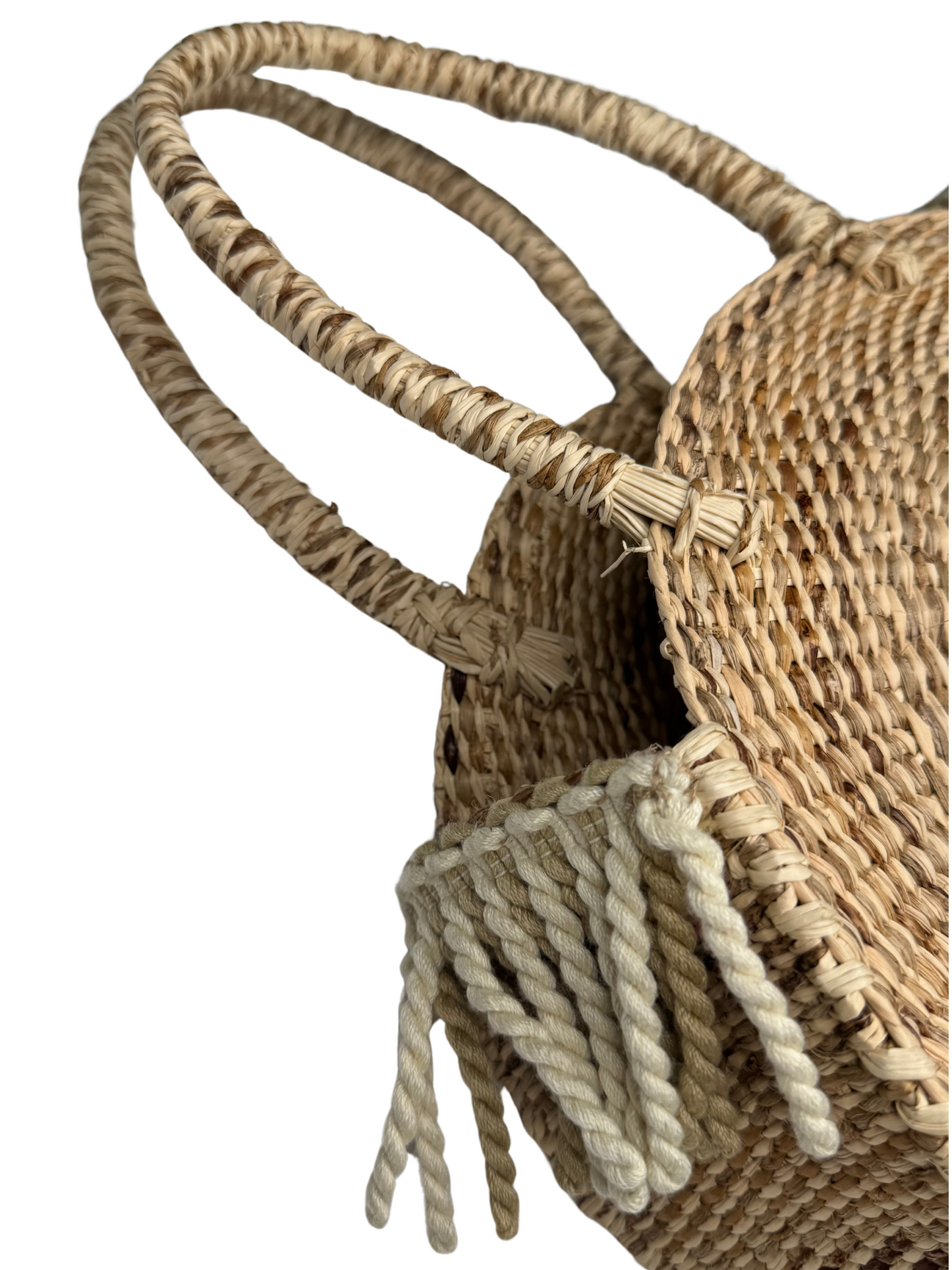 ROUND TOQUILLA STRAW BOHO CHIC BAG