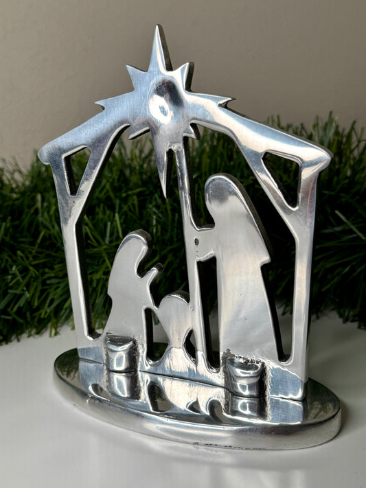 NATIVITY IN STABLE 100% Pewter