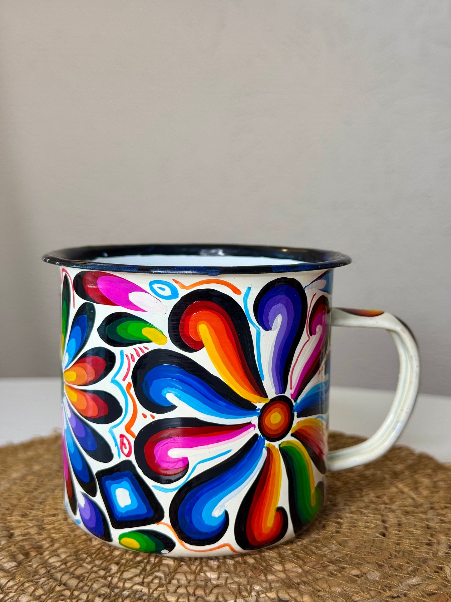 FLOWER MUG - HAND PAINTED