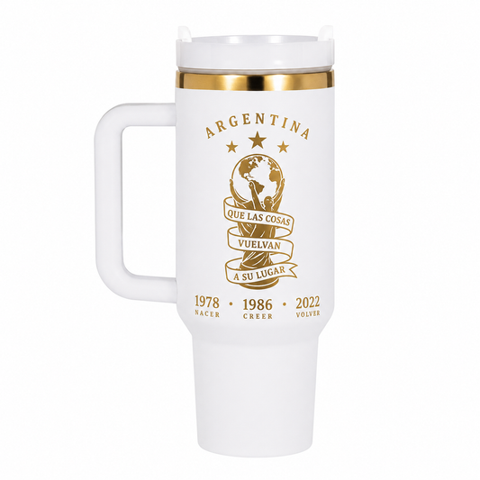 QUE LAS COSAS VUELVAN A SU LUGAR - 40oz. Stainless Steel Tumbler