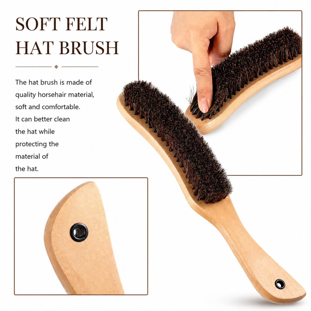 HORSEHAIR FELT HAT CLEANING BRUSH