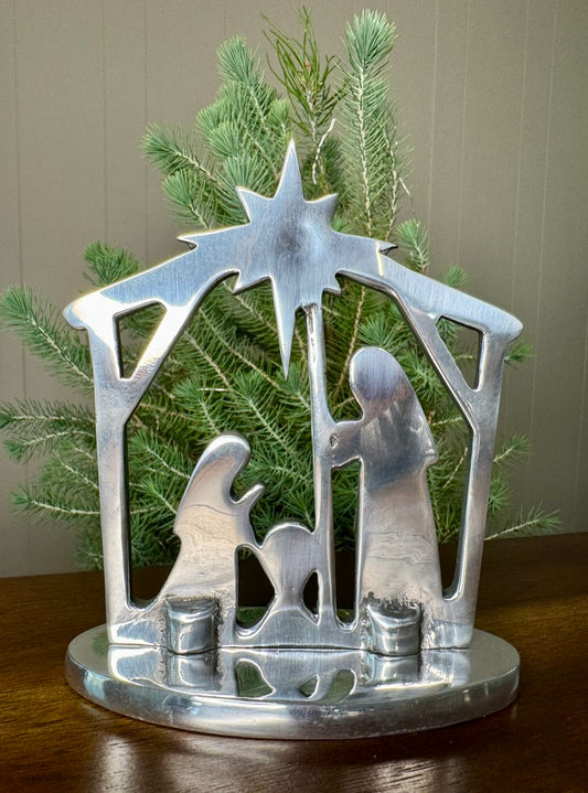 NATIVITY IN STABLE 100% Pewter