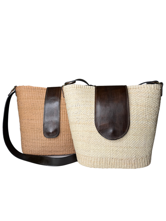 TOQUILLA STRAW FLAP BAG + CROSSBODY STRAP